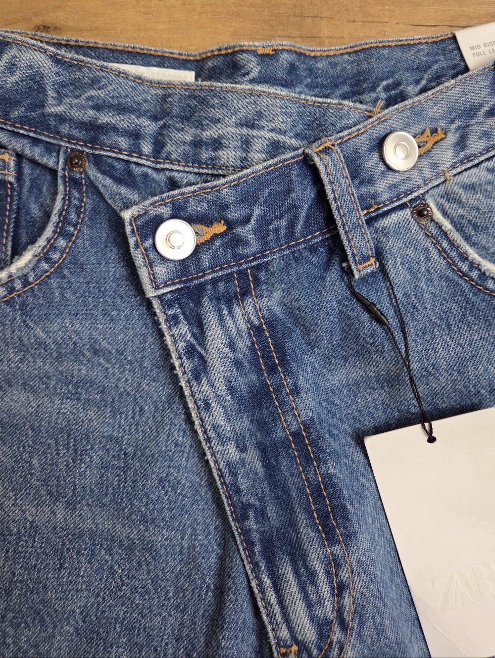ZARA The Crossed Waist Wide Leg Jeans - Picture 8 of 16
